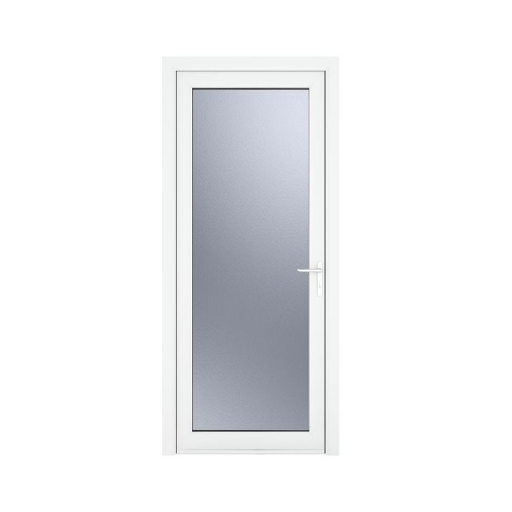 Crystal Single Door Full Glass Left Hand White Obscure 920 x 2090 x 70mm