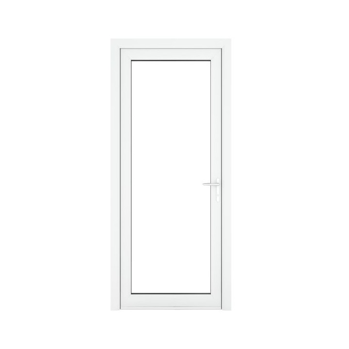 Crystal Single Door Full Glass Left Hand White Clear 840 x 2090 x 70mm