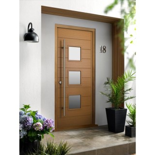 Malmo External Oak Veneer Door 1981 x 838 x 44mm and Frame