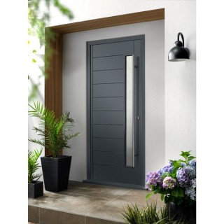 Stockholm External Front Grey Hardwood Veneer Door 1981 x 762 x 44mm