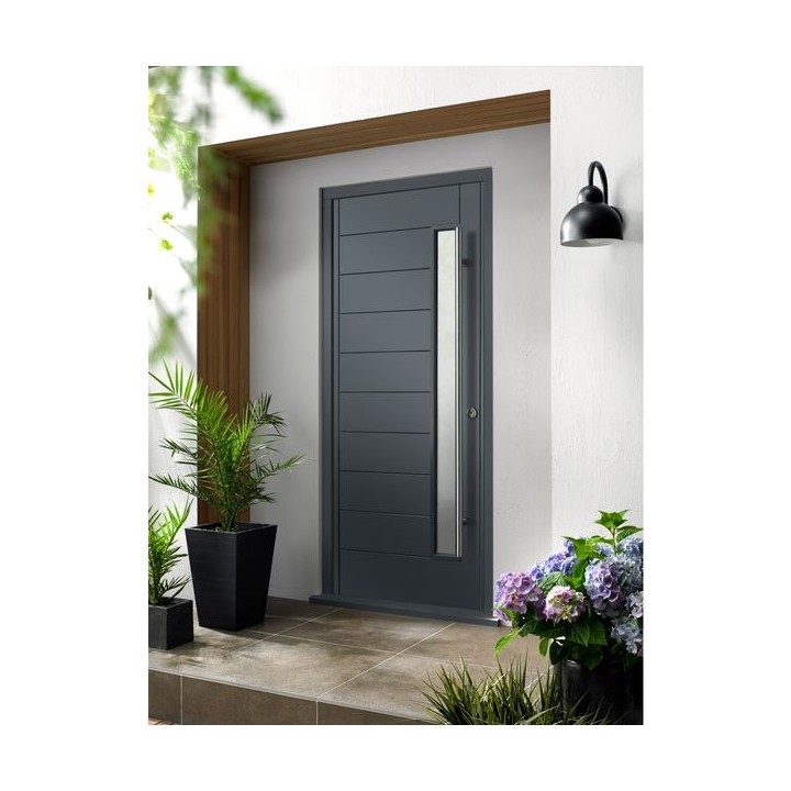 Stockholm External Front Grey Hardwood Veneer Door 1981 x 762 x 44mm