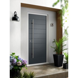 Oslo External Front Grey Hardwood Veneer Door 1981 x 838 x 44mm