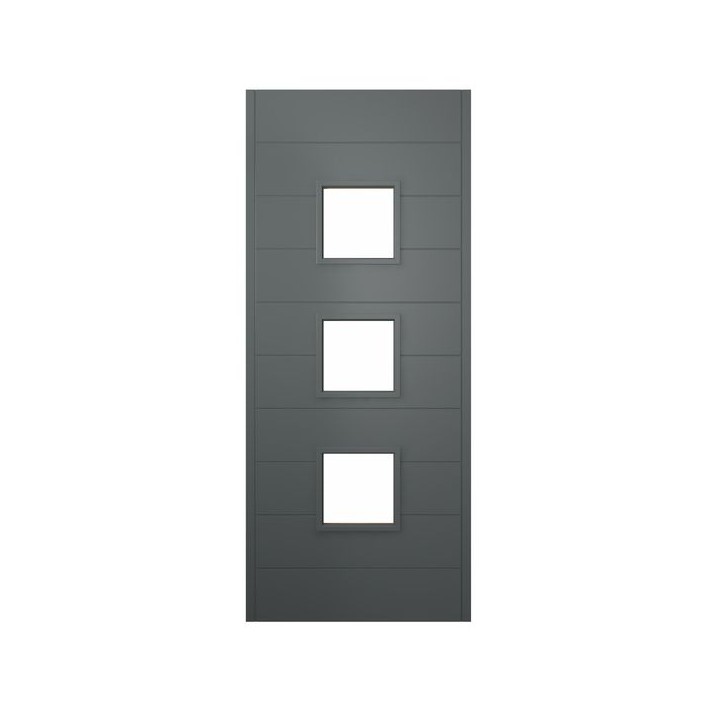 Malmo External Grey Hardwood Veneer Door 1981 x 838 x 44mm and Frame with Side Light 457mm Reversible