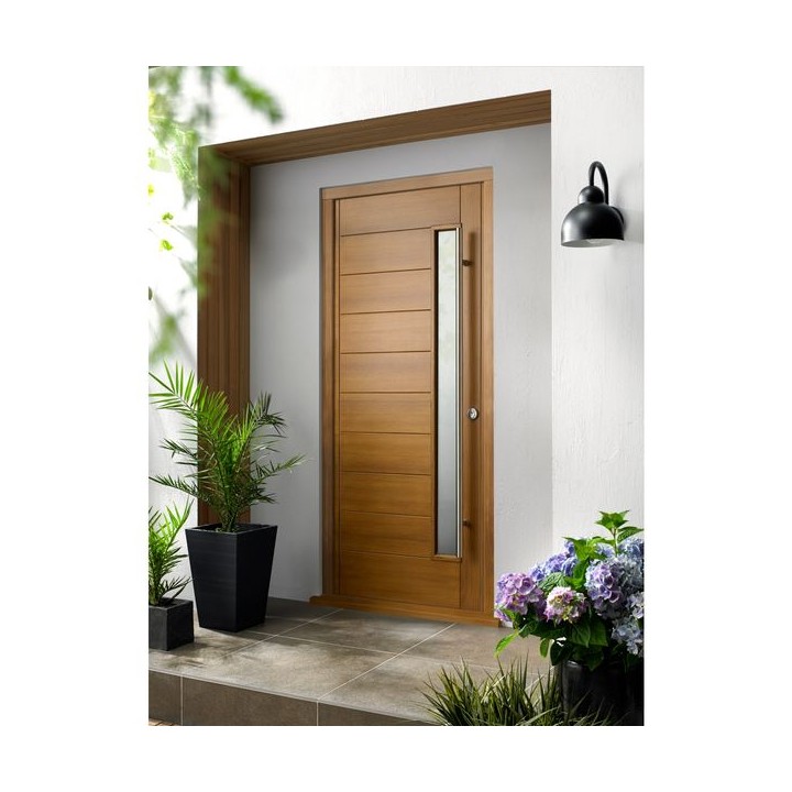 Stockholm External Oak Vnr Door 2032 x 813 x 44mm and Frame