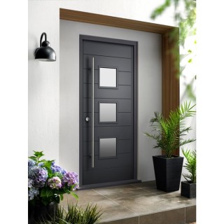 Malmo External Front Grey Hardwood Veneer Door 1981 x 762 x 44mm