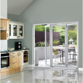 External Pre Finished White Slimline Bifold Door Set 1800 x 54mm