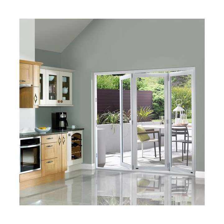 External Pre Finished White Slimline Bifold Door Set 1800 x 54mm