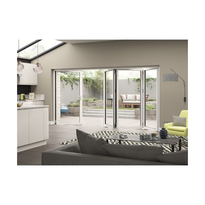 External Aluminium Bifold White 3 Left 1 Right 3590 x 2090mm High