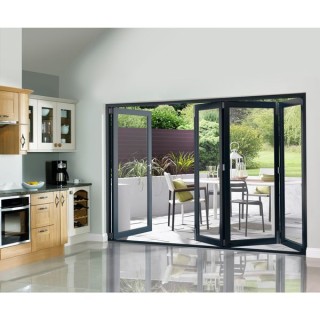 External Pre Finished Grey Slimline Bifold Door Set 3000 x 54mm