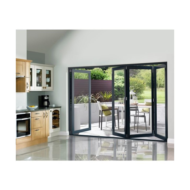 External Pre Finished Grey Slimline Bifold Door Set 3000 x 54mm