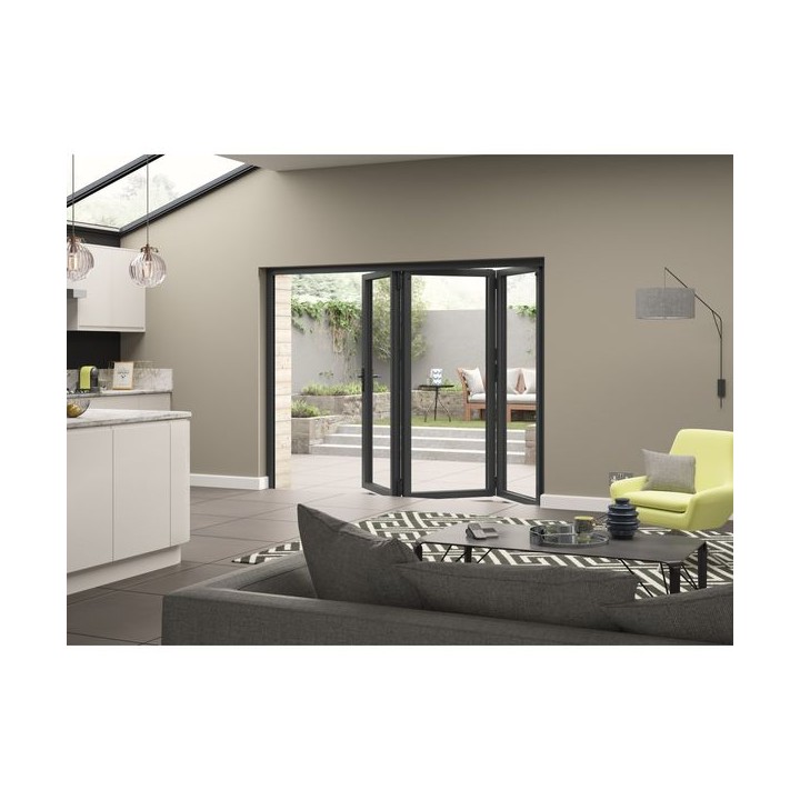 External Aluminium Bifold Grey Right Opening 2390 x 2090mm High