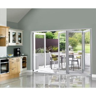 External Pre Finished White Slimline Bifold Door Set 3000 x 54mm