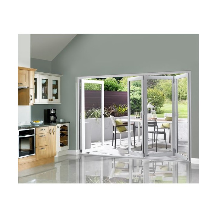 External Pre Finished White Slimline Bifold Door Set 3000 x 54mm