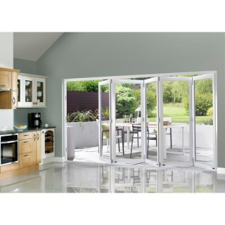 External Pre Finished White Slimline Bifold Door Set 3600 x 54mm