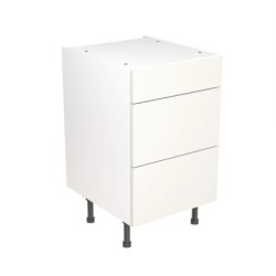 Flatpack Three Drawer Base Unit Ultra Matt White Slab 500mm - FKKF0541