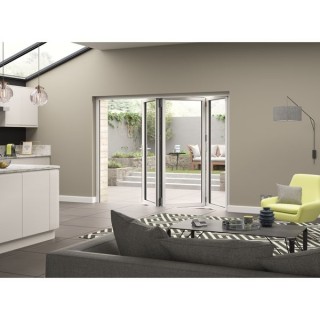 External Aluminium Bifold White Left Opening 2690 x 2090mm High