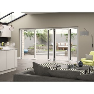 External Aluminium Bifold White 3 Right 1 Left 3990 x 2090mm High