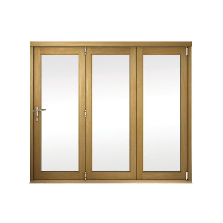 External Unfinished Oak Veneered Slimline Bifold Door Set  1800 x 54mm