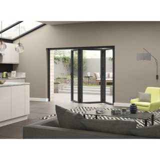 External Aluminium Bifold Grey Right Opening 2090 x 2090mm High