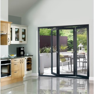 External Pre Finished Grey Slimline Bifold Door Set 2100 x 54mm