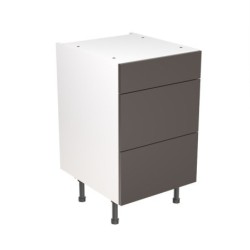 Flatpack Three Drawer Base Unit Ultra Matt Graphite Slab 500mm - FKKF0941