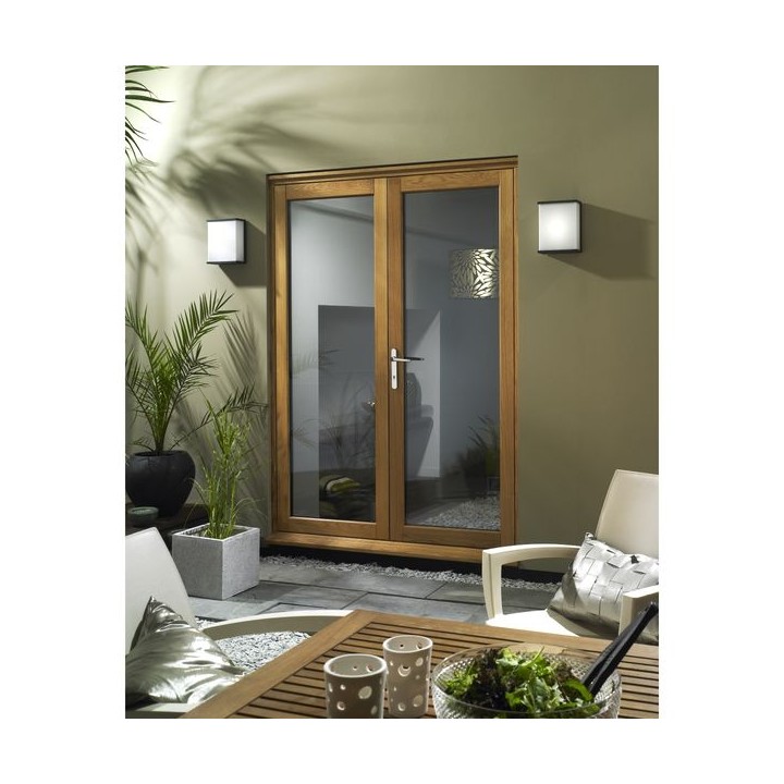 Extenal Fully Finished Pattern 10 Oak Veneer French Doors 1190 x 54mm