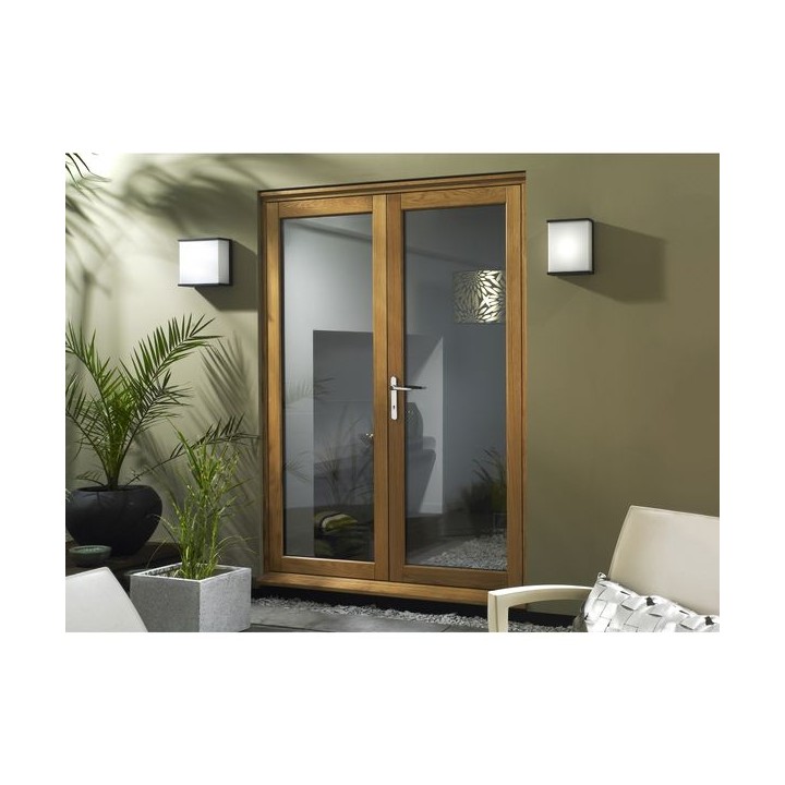 External Fully Finished Pattern 10 Oak Veneer French Doors 1490 x 54mm