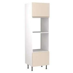 Flatpack Single Oven & Microwave Tower J-PULL Ultra Matt Cashmere 600mm