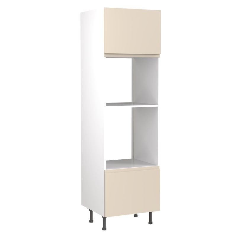 Flatpack Single Oven & Microwave Tower J-PULL Ultra Matt Cashmere 600mm Flatpack Single Oven & Microwave Tower J-PULL Ultra Matt Cashmere 600mm