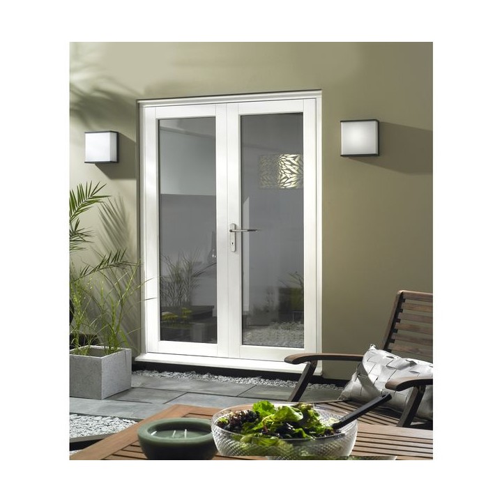 Extenal  Finished White Slimline French Doors 1490mm