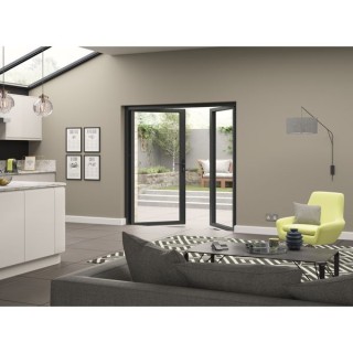 Extenal Grey Aluminium French Door 1190 x 2090mm High Open Out