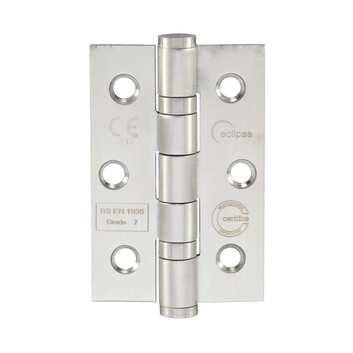 Eclipse Grade 7 Fire Hinge Satin Stainless Steel