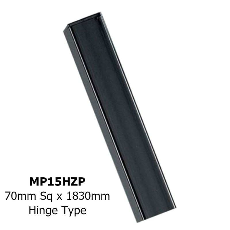Universal Premium Blank Flat Top Metal Hinge Post 70mm Square x 1830mm Long Concrete in Zinc & Powde