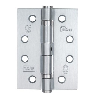Eclipse 14975 Mild Steel Ball Bearing Hinge Grade 13 Satin Chrome 102 x 76 x 2.7mm 2 Pack