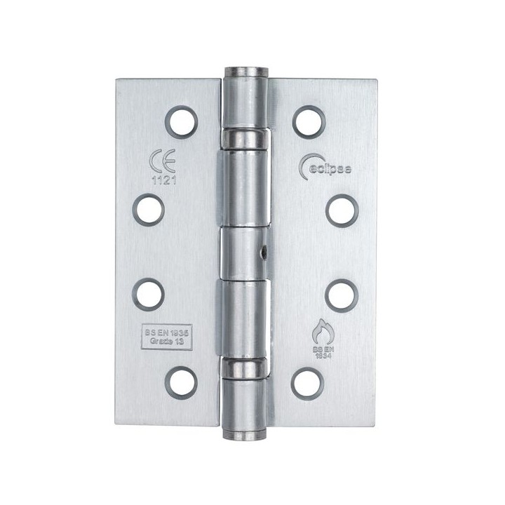 Eclipse 14975 Mild Steel Ball Bearing Hinge Grade 13 Satin Chrome 102 x 76 x 2.7mm 2 Pack
