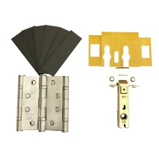 4FireDoors Grade 13 Hinges & Tubular Latch Pack in Stainless Steel