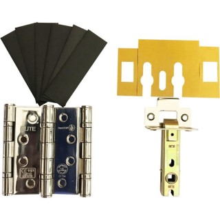 4FireDoors Grade 13 Hinges & Tubular Latch Pack  in Chrome