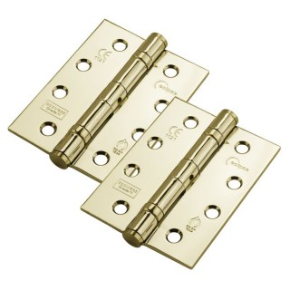 Eclipse 14933 Mild Steel Ball Bearing Hinge Grade 11 Electro Brass 102 x 76 x 2.7mm 2 Pack