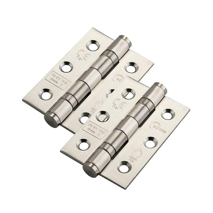 Eclipse Hinge Satin Stainless Steel 2 Ball Bearing Butt 3 x 2in x 2mm 515/4 CE