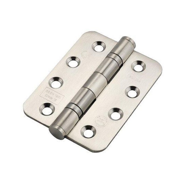 Eclipse 14869 Ball Bearing Radius Corner Hinge Grade 13 Satin Stainless Steel 102 x 76 x 3mm 2 Pack