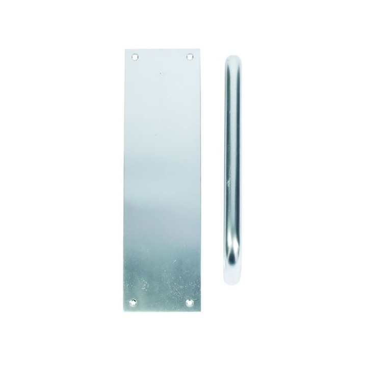 Pull Handle 229mm with Finger Plate Satin Anodised Aluminium FD142