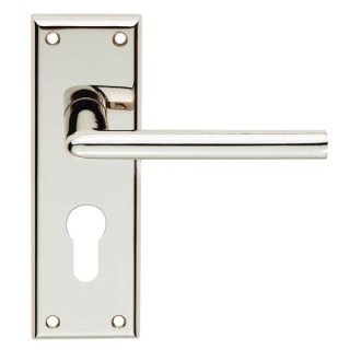 4FireDoors Vogue Lever Handle On Euro Profile Back Plate Chrome