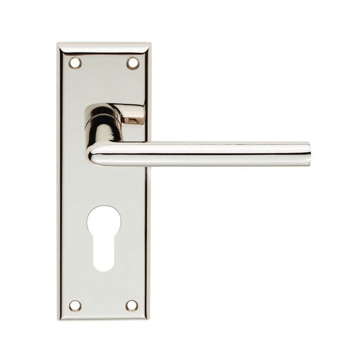 4FireDoors Vogue Lever Handle On Euro Profile Back Plate Chrome