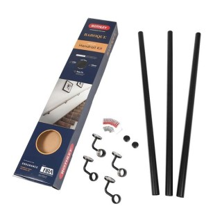 Rothley Handrail Kit Matt Black 3 x 1.2m  Indoor/Outdoor