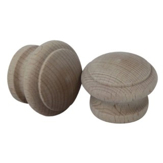 4Trade Beech Ring Knob 33mm Pack of 2