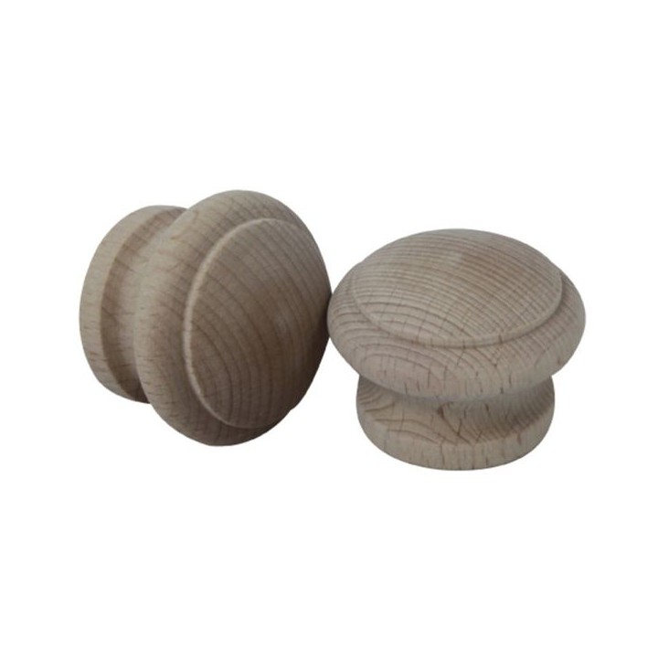 4Trade Beech Ring Knob 33mm Pack of 2