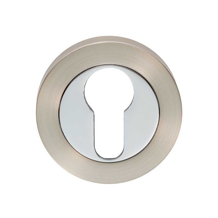 Carlisle Brass Escutcheon Euro Profile On Concealed Fix Round Rose Satin Chrome