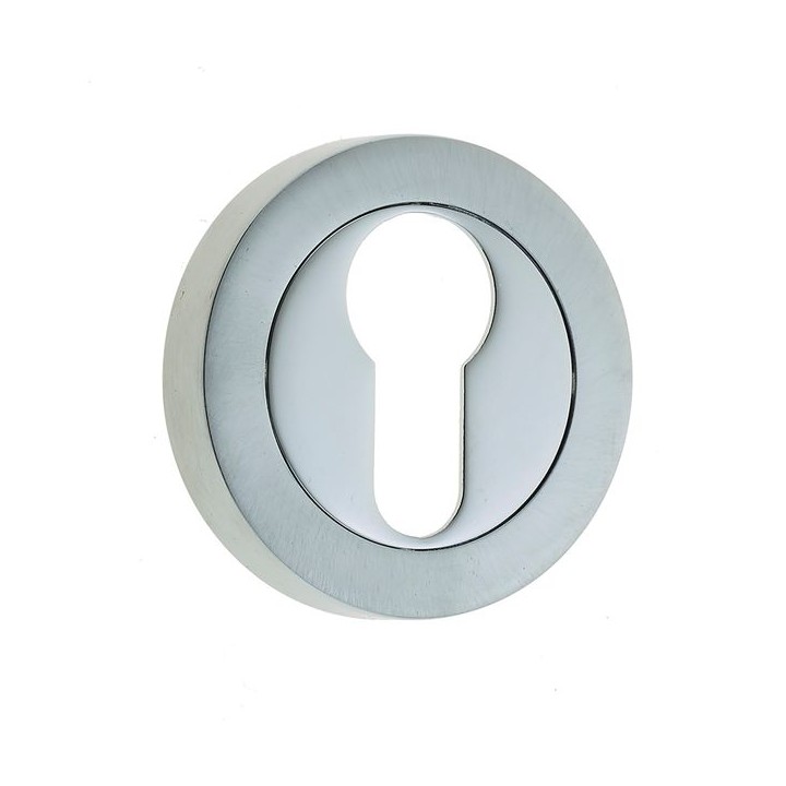 Frelan Hardware Euro Profile Escutcheon Polished Chrome and Satin Chrome