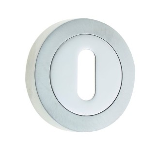Frelan Hardware Standard Profile Escutcheon Polished Chrome and Satin Chrome