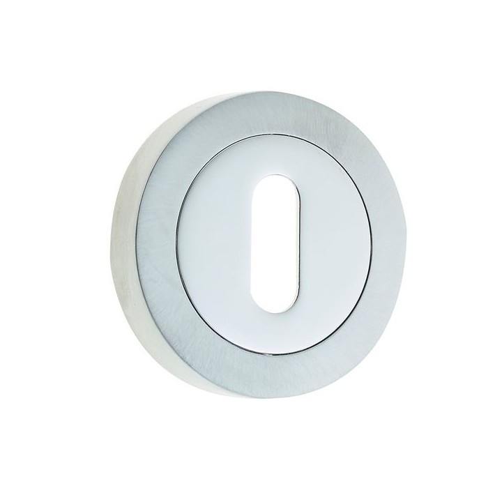 Frelan Hardware Standard Profile Escutcheon Polished Chrome and Satin Chrome